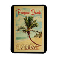 Pompano Beach Palm Tree Vintage Travel