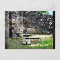 Pompei courtyard marble fountain and bench