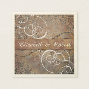 Pompei Damask Elegant Tuscan Antique Wedding Napkin