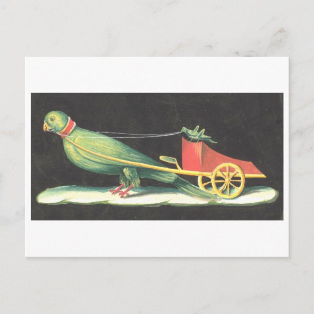 Pompei Fresco of Cricket Driving Bird Carriage Postcard (Front)