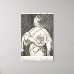 Pompeia (d. AD 122) wife of Julius Caesar (engravi Canvas Print