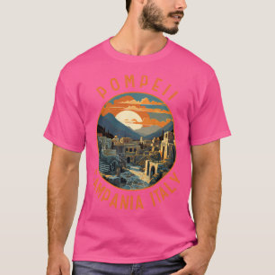 Pompeii Campania Italy Retro Distressed Circle T-Shirt