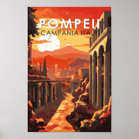 Pompeii Campania Italy Travel Art Vintage