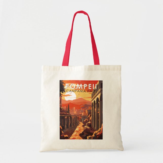Pompeii Campania Italy Travel Art Vintage Tote Bag (Front)