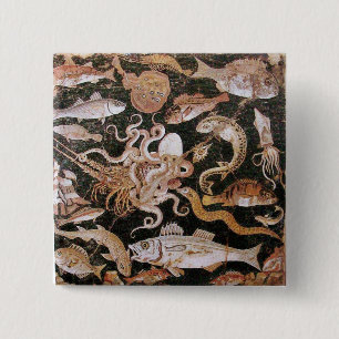 POMPEII COLLECTION / OCEAN - SEA LIFE SCENE 15 CM SQUARE BADGE