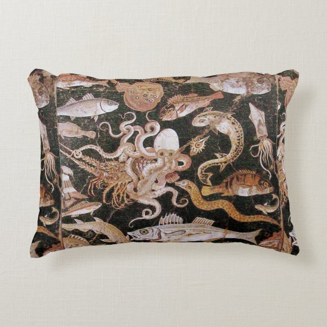 POMPEII COLLECTION / OCEAN - SEA LIFE SCENE DECORATIVE CUSHION (Front)