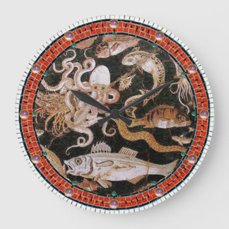 POMPEII COLLECTION / OCEAN - SEA LIFE SCENE LARGE CLOCK