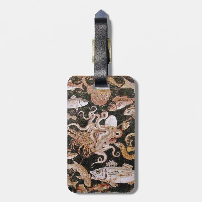 POMPEII COLLECTION / OCEAN - SEA LIFE SCENE LUGGAGE TAG (Back Vertical)
