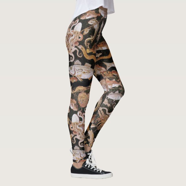 POMPEII COLLECTION,OCEAN - SEA LIFE SCENE Nautical Leggings (Right)