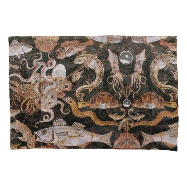 POMPEII COLLECTION/OCEAN - SEA LIFE SCENE Nautical Pillowcase (Front-Left)