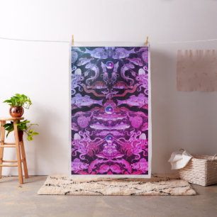 POMPEII COLLECTION SEA LIFE Nautical Pink Blue Fabric