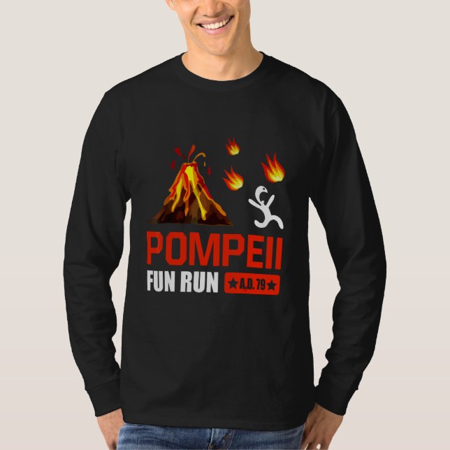 Pompeii Fun Run 79 Ad  Funny Volcano Running T-Shirt (Front)