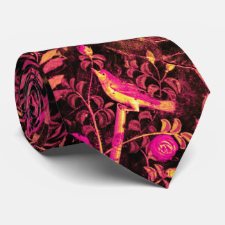 POMPEII GARDEN,NIGHTINGALE,ROSES,Pink Brown Tie