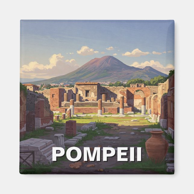 Pompeii Italy Travel Magnet (Front)