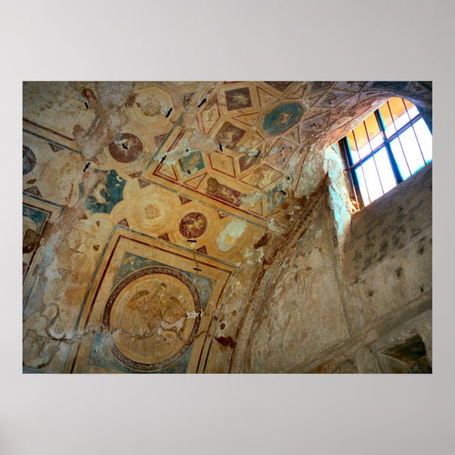 Pompeii, Murals on an arched ceiling Poster (Front)