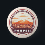 Pompeii Ruins Italy Travel Art Badge<br><div class="desc">Pompeii vector artwork. Once a thriving and sophisticated Roman city,  Pompeii was buried under metres of ash and pumice after the catastrophic eruption of Mount Vesuvius in 79 A.D.</div>