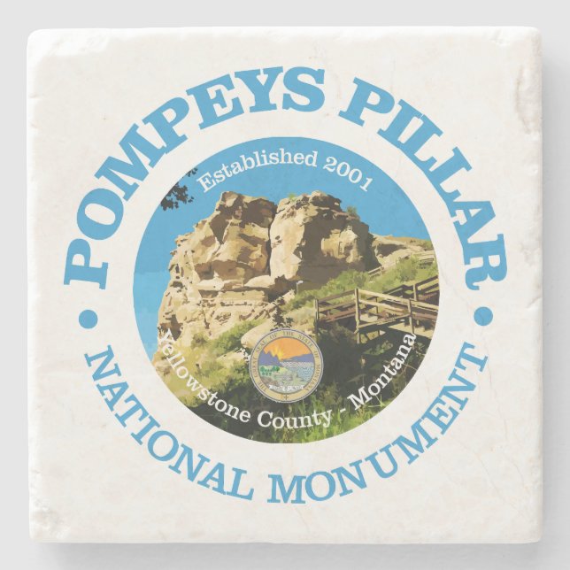 Pompeys Pillar NM Stone Coaster (Front)