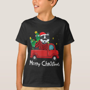 Pomsky Christmas Truck Tree Mum Dad Dog Xmas Gift T-Shirt