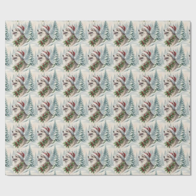 Pomsky Christmas Wrapping Paper (Flat)