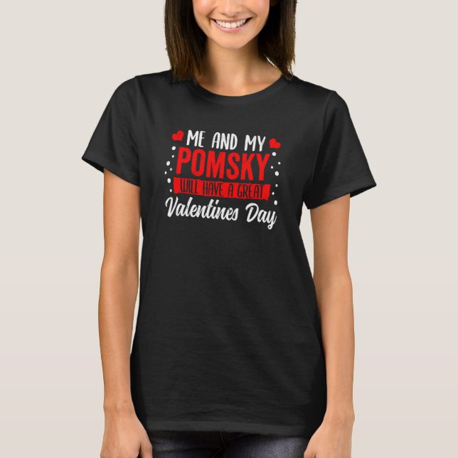 Pomsky Dog Owner Husky T-Shirt (Front)