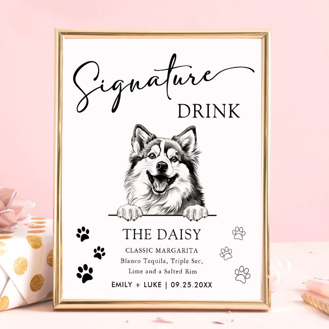 Pomsky Dog Wedding Signature Drink Sign (Creator Uploaded)