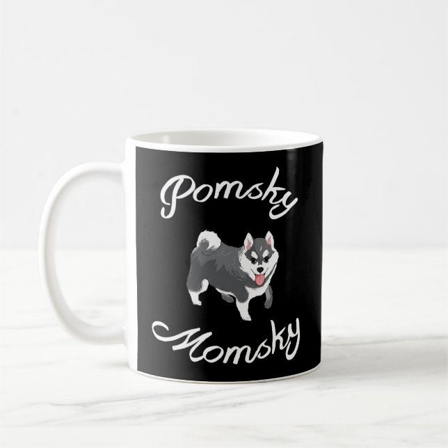 Pomsky Momsky Pet Pomsky Mummy Coffee Mug (Left)