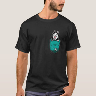 Pomsky Mum Dad Dog In Pocket Cute Pet T-Shirt