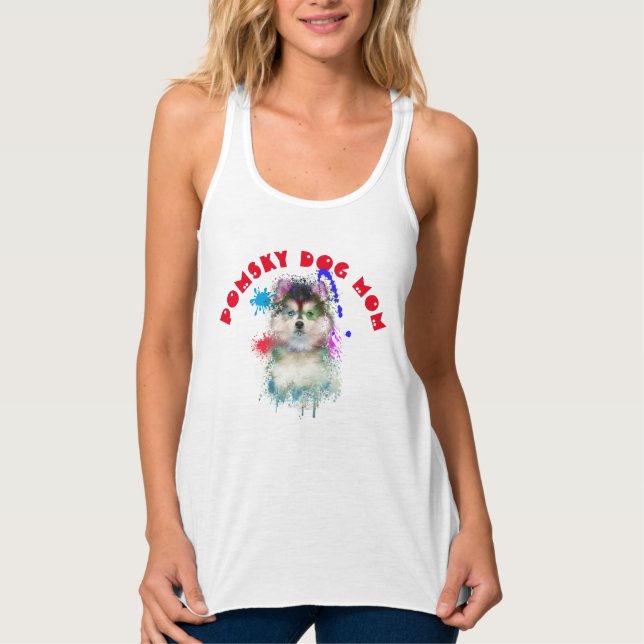 Pomsky Mum Dog Lover Best Dog Mum Ever Singlet (Front)