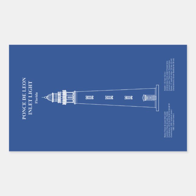 Ponce de Leon Inlet Lighthouse – Florida - AD Rectangular Sticker (Front)