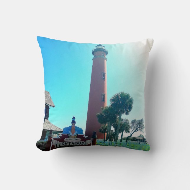 Ponce De Leon Inlet Lighthouse picture on a  Cushion (Front)