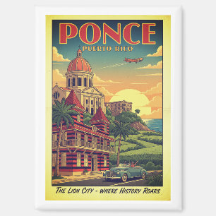 Ponce, Puerto Rico - vintage travel poster Magnet