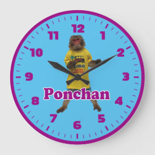 Ponchan wall clock.ぽんちゃんのアクリル large clock