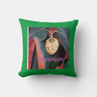 Pond Apple with green background Cushion