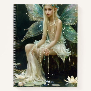 Pond Fairie in Pearls Spiral Notebook
