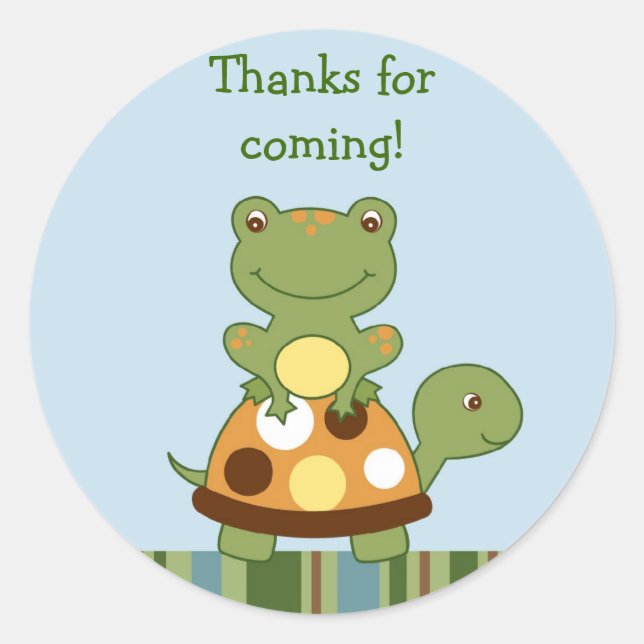 Pond Friends Frog Turtle Envelope Seals (Front)