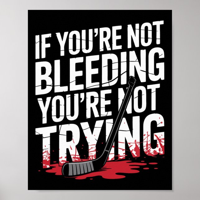 Pond Hockey Player Bleeding Shinny  Poster (Front)