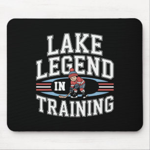 Pond Hockey Player Lake Legend Shinny Mouse Pad