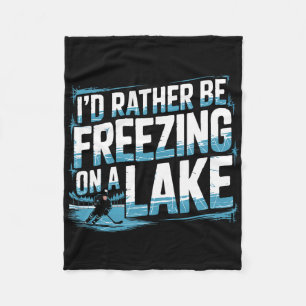 Pond Hockey Player Shinny (2) Fleece Blanket