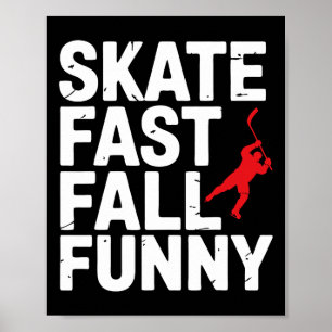 Pond Hockey Player Skate Fast Shinny  Poster