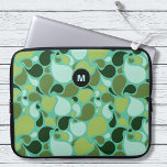 Pond Life Paisley Monogram Laptop Sleeve<br><div class="desc">This laptop sleeve is available in a variety of sizes and styles for electronics devices. Select yours from the drop down menu. Created with a pleasing simple paisley pattern in subdued aqua blue and olive green colours and black contrasts and ready for your own monogram.</div>