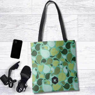 Pond Life Paisley Monogram Tote Bag