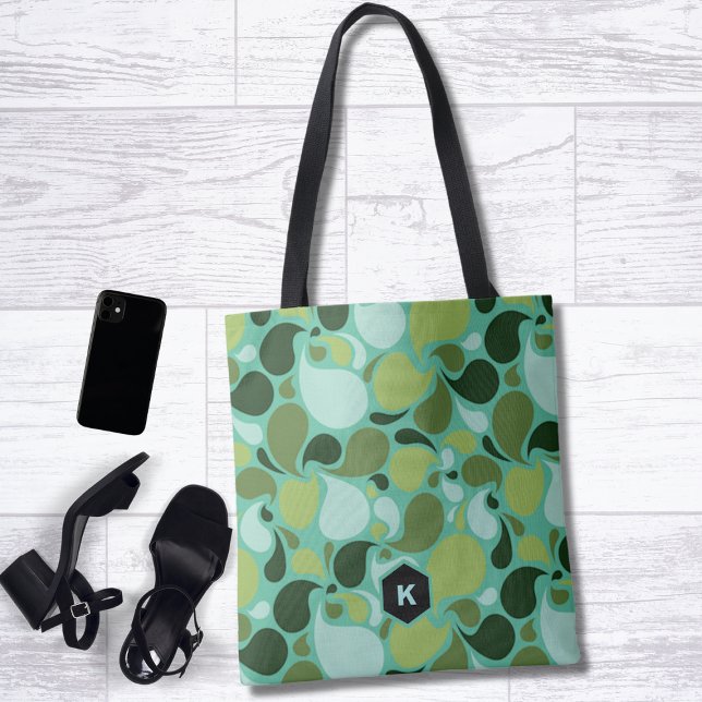 Pond Life Paisley Monogram Tote Bag (Creator Uploaded)