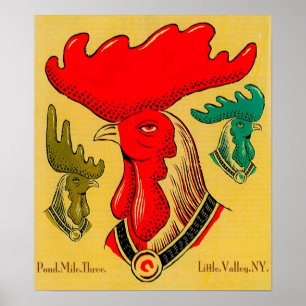 Pond Mile Rooster Poster