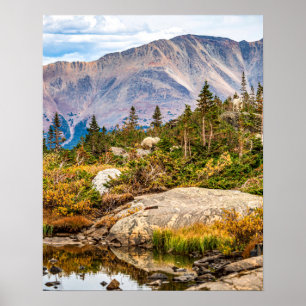 Pond on the Mountain // Rocks and Trees Poster