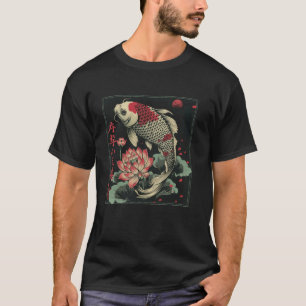 Pond Pet Carp Lover Japanese Art Flower Koi Lotus  T-Shirt