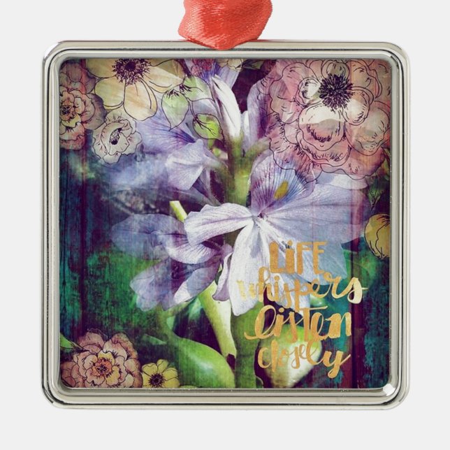 Pond Plant Flowers Metal Tree Decoration (Front)