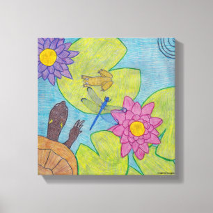 Pond Scene (black) - Canvas Art