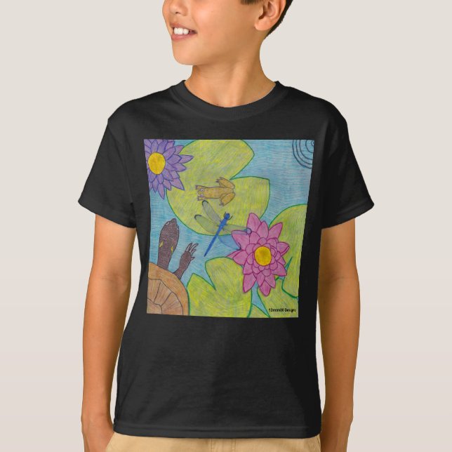 Pond Scene (vivid) - Boy's Basic T-Shirt (Front)