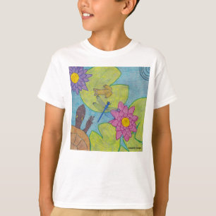 Pond Scene (white) - Boy's Basic T-Shirt
