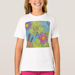 Pond Scene (white) - Girl's Basic T-Shirt
